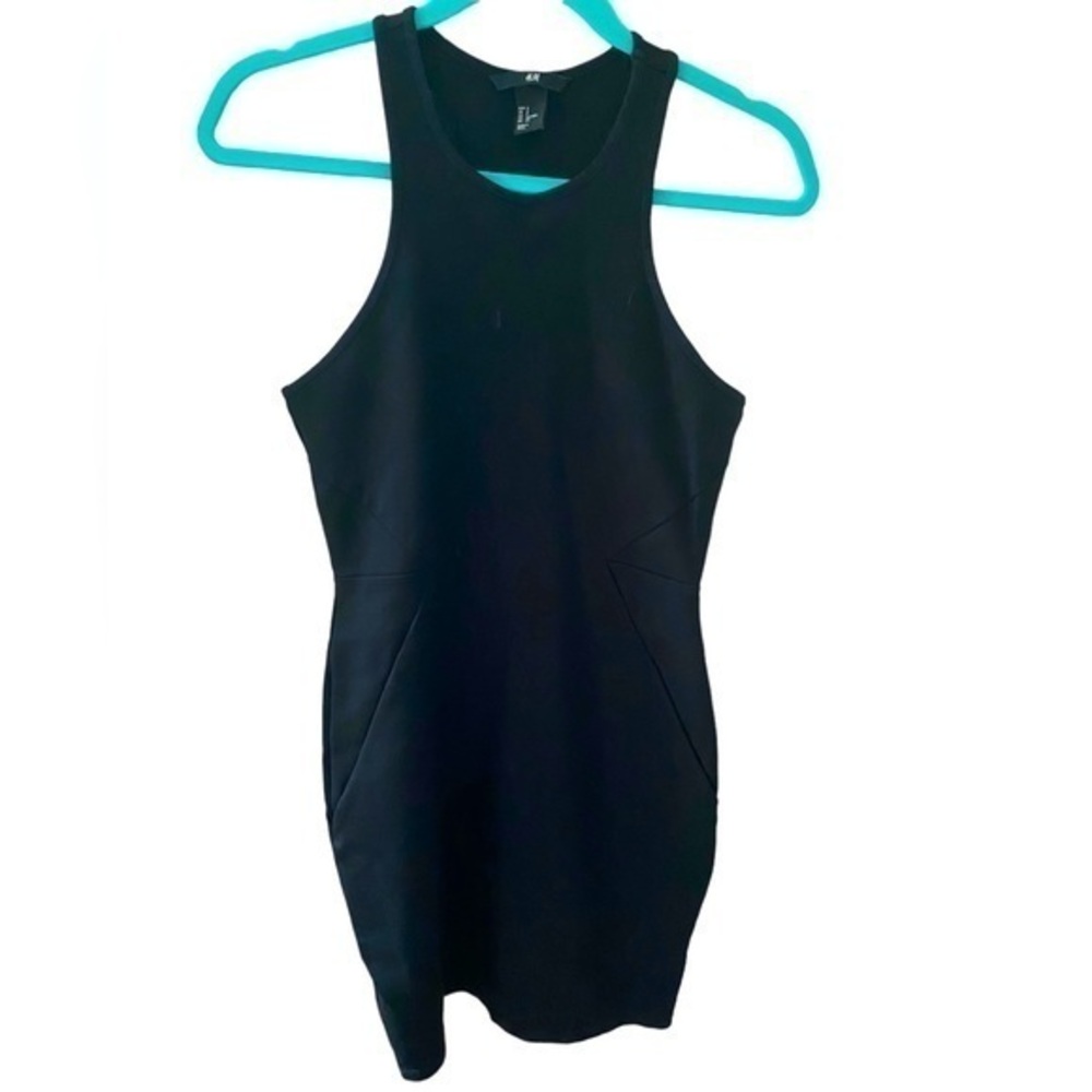 H&M women’s black halter mini dress size small